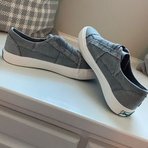 Denim blue Blowfish sneakers.